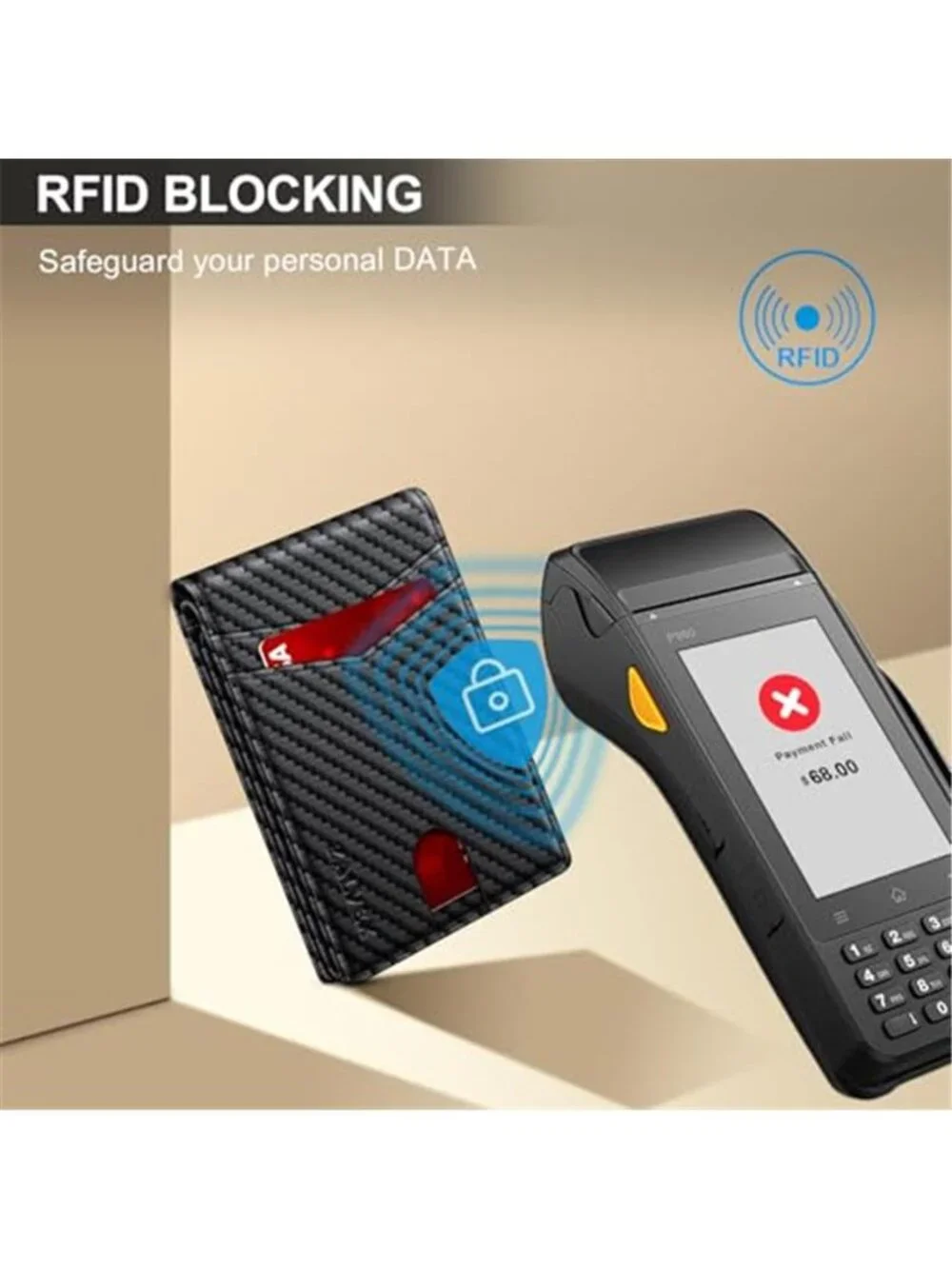 Wallet for Men Slim RFID Blocking Leather Credit Card Holder Wallet for 14 Cards